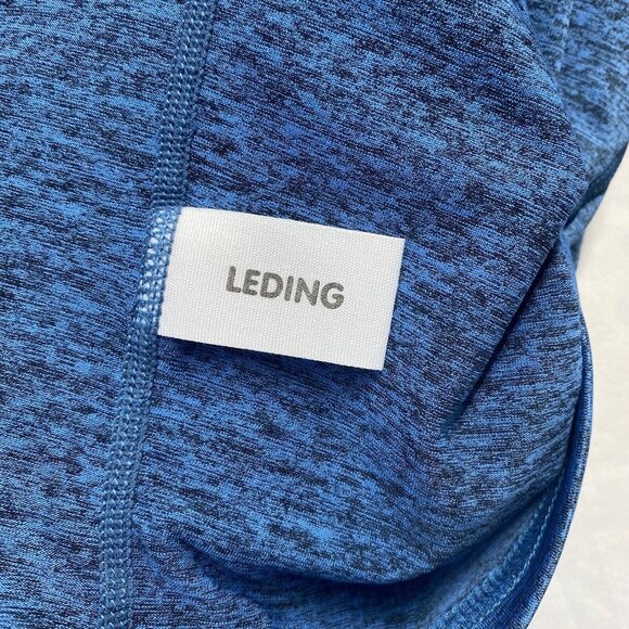 LEDING Workout Running Crew Neck T-Shirt Men Large Blue Dry-Fit Short Sleeve New - Picture 8 of 16